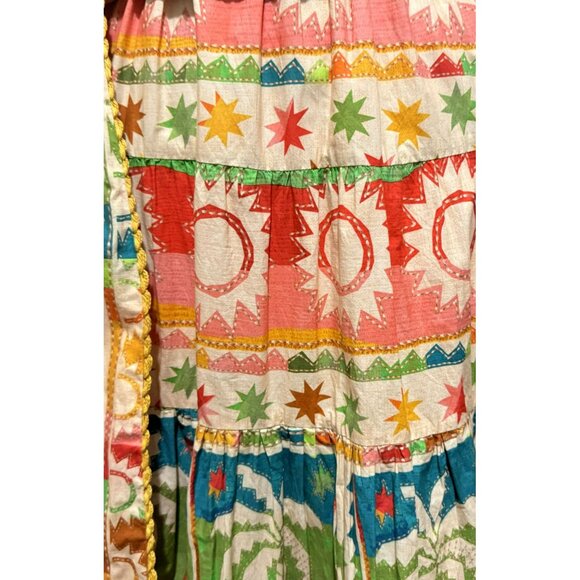 NWOT Farm Rio Rainbow Sunset Bow Maxi Halter Dress Sz XS BoHo Summer Vacation - Picture 10 of 14